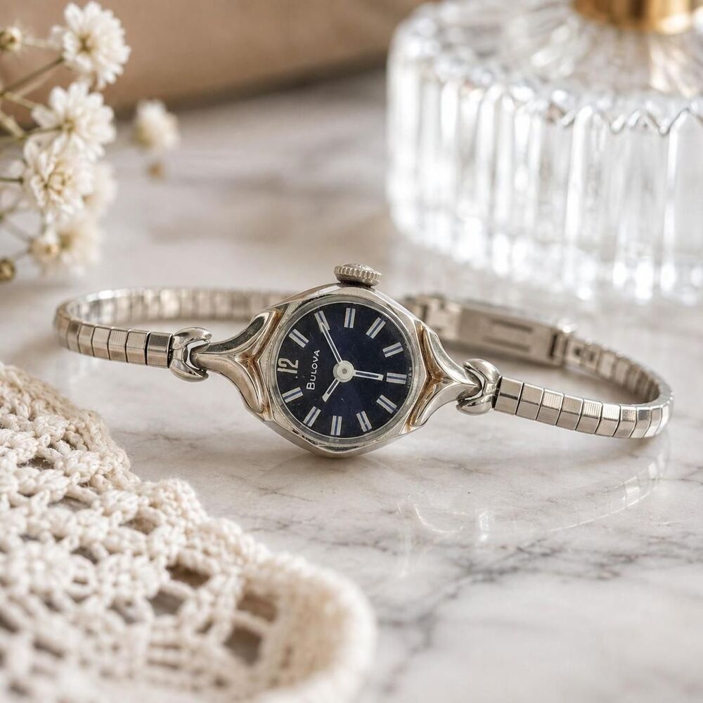 Bulova Women's Silver and Black Watch